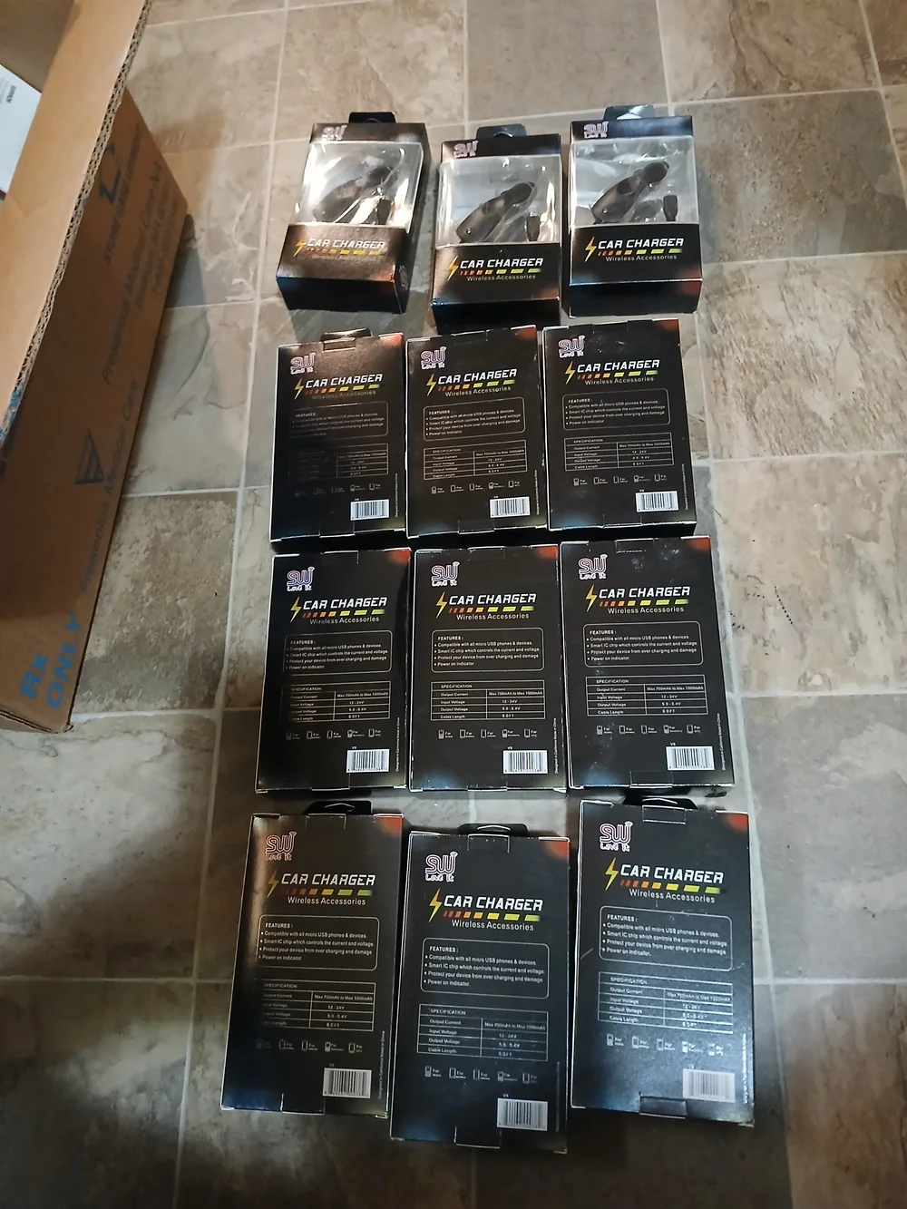 Car Charger Pack - Black (12 Pack) Brand New SW Lovett For Micro V8 And V9